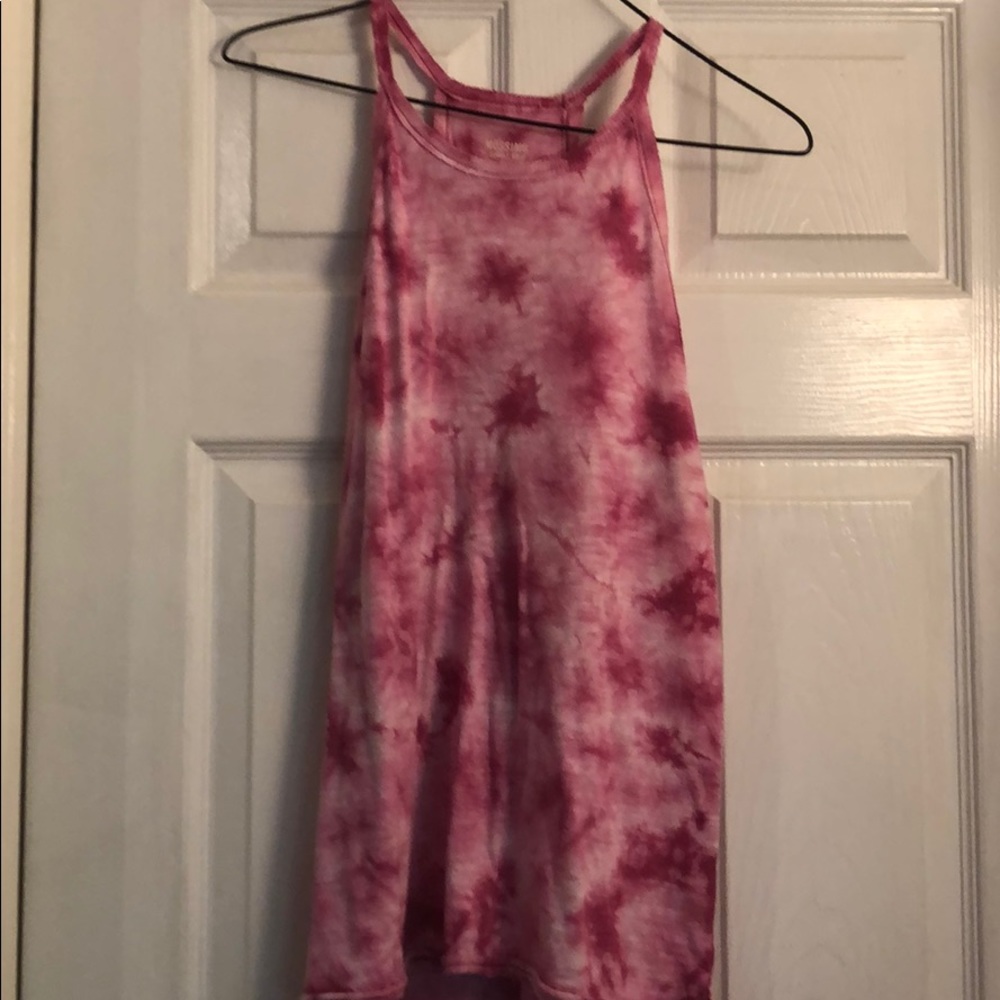 Pink tie dye tank top
